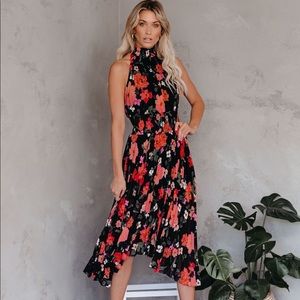 VICI Striped Midi Smocked Dress